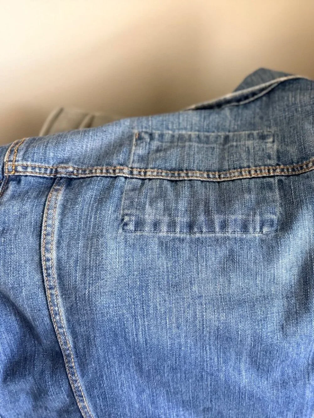 Abercrombie Kids Distressed Blue Denim Trucker Jacket - Size XL
